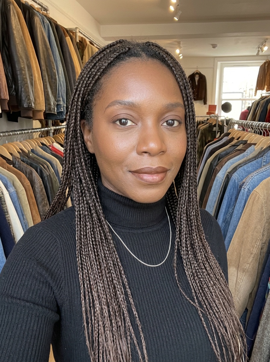90s Makeup on a woman in her early 30s with deep skin and brown eyes