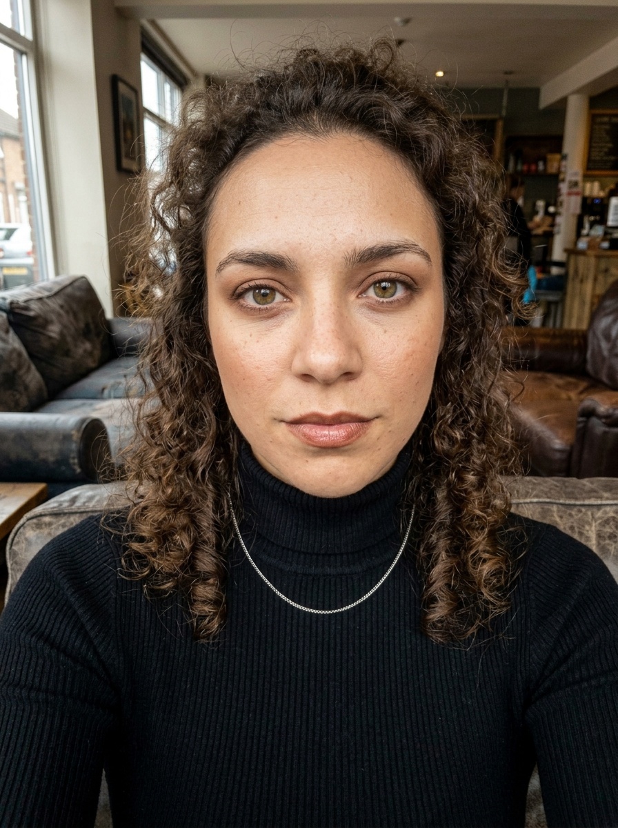 90s Makeup on a woman in her mid 20s with medium skin, hazel eyes and freckles