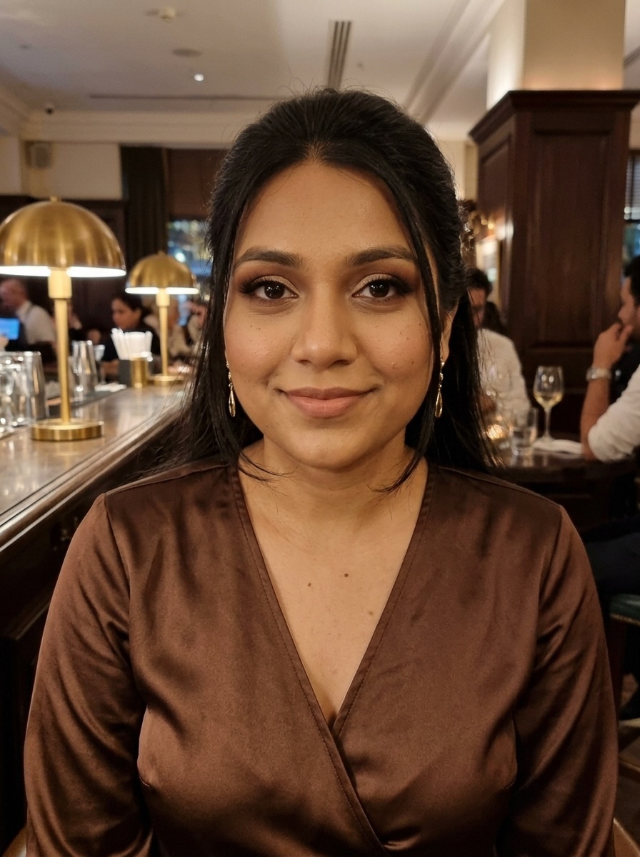 Cut Crease on a woman in her early 20s with medium skin, brown eyes and a round face