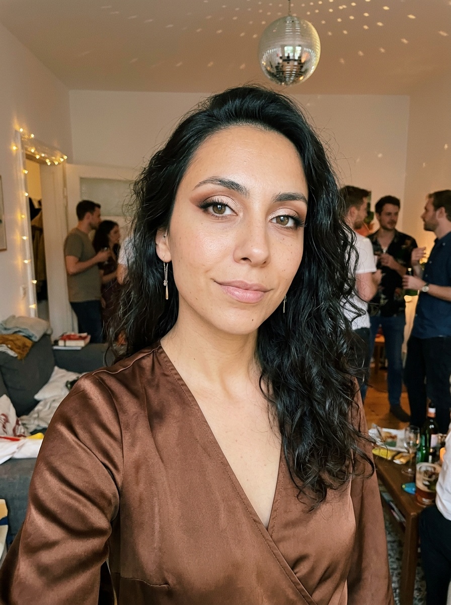 Cut Crease on a woman in her late 20s with olive skin and almond-shaped hazel eyes