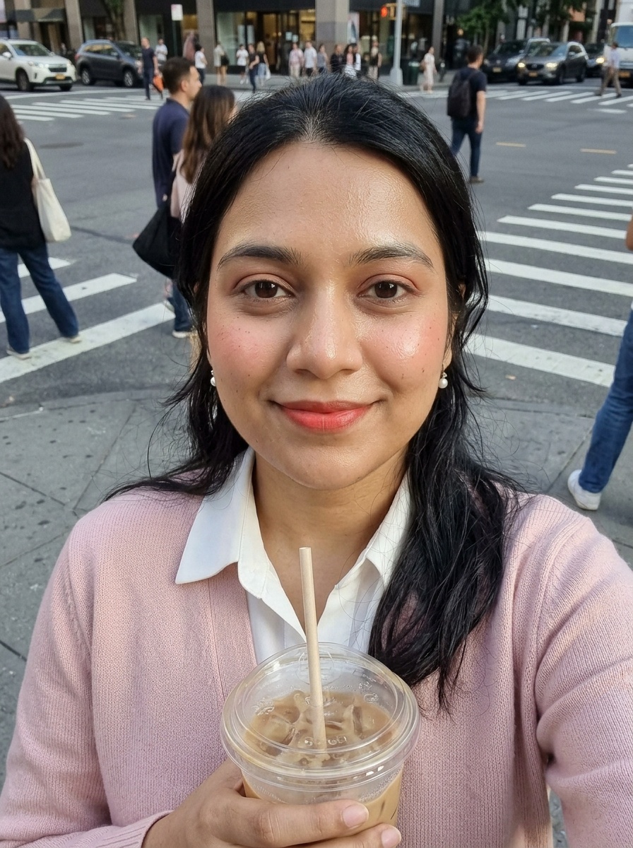 Korean Makeup on a woman in her early 20s with medium skin, brown eyes and a round face