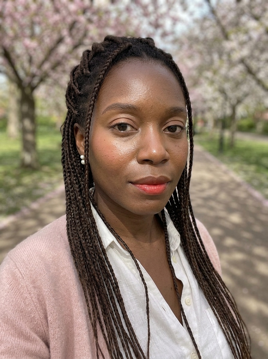 Korean Makeup on a woman in her early 30s with deep skin and brown eyes