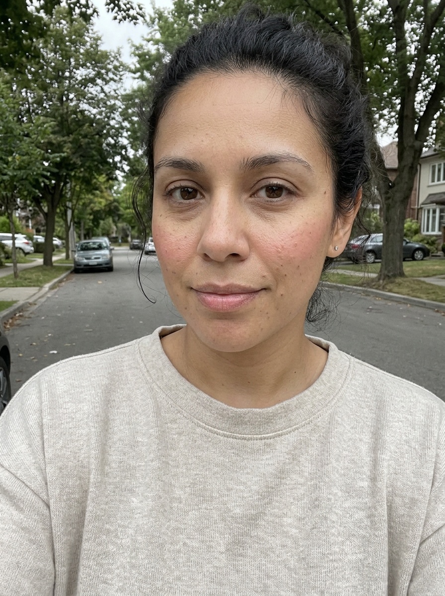 Natural Makeup on a woman in her early 30s with tan skin and brown eyes