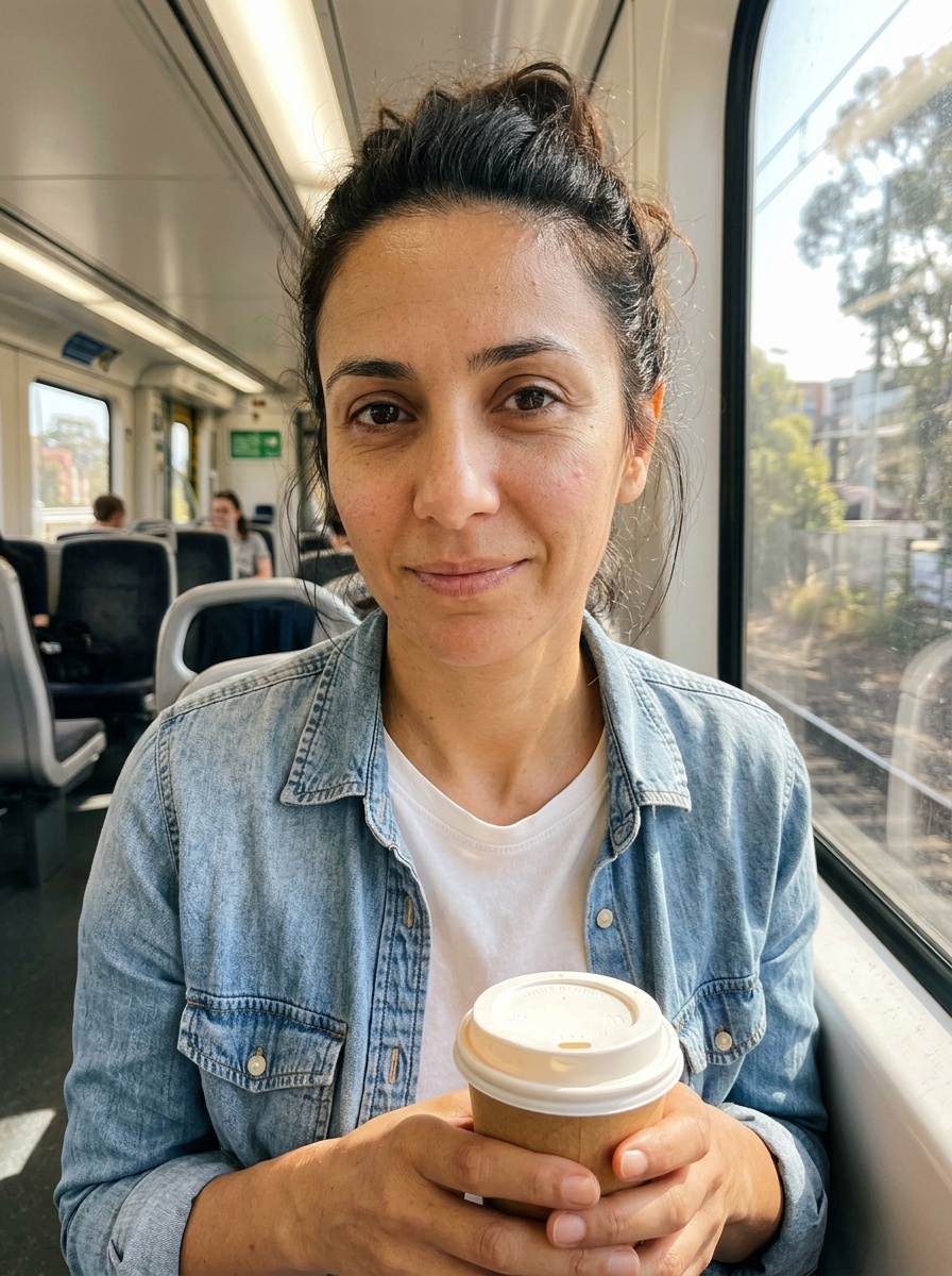 No-Makeup Makeup on a woman in her late 30s with tan skin and brown eyes