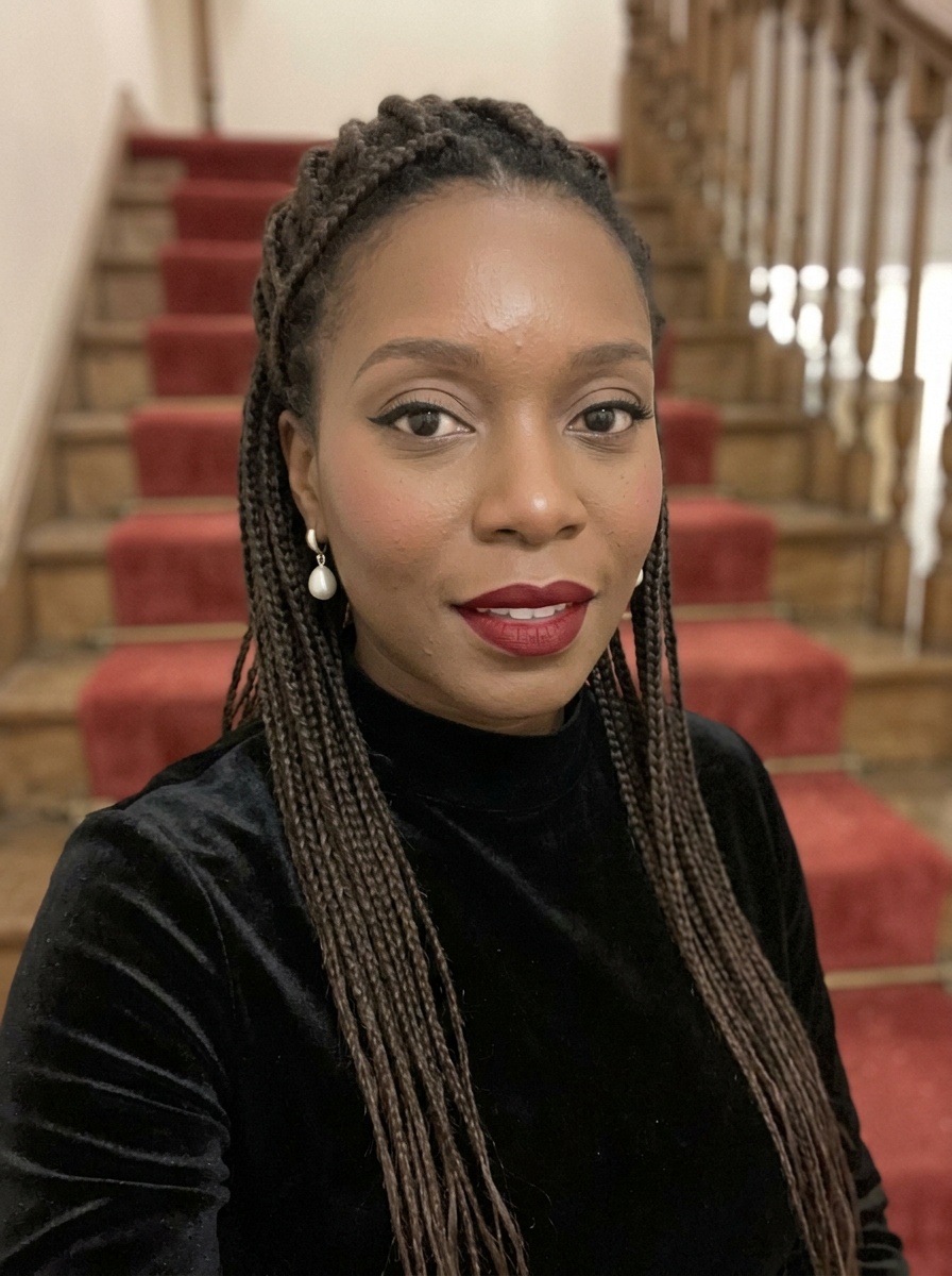 Old Hollywood Glam on a woman in her early 30s with deep skin and brown eyes