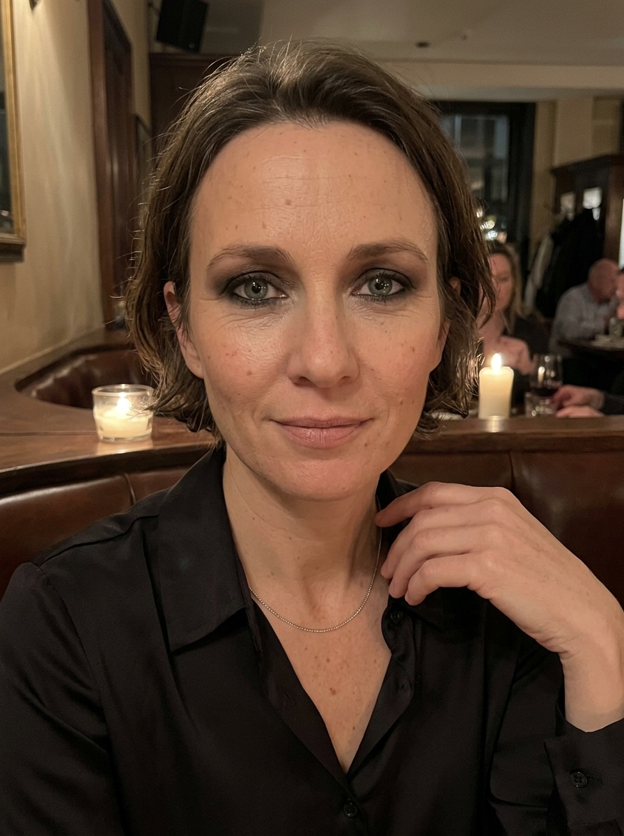 Classic Smokey Eye on a woman in her mid 40s with light skin and deep-set blue-grey eyes