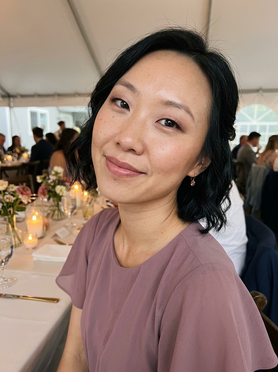 Wedding Guest Makeup on a woman in her early 30s with light skin and monolid eyes