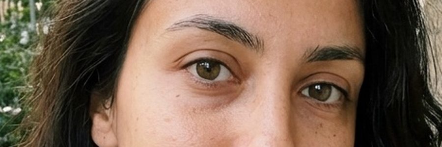 Almond eyes, shown on one of our models