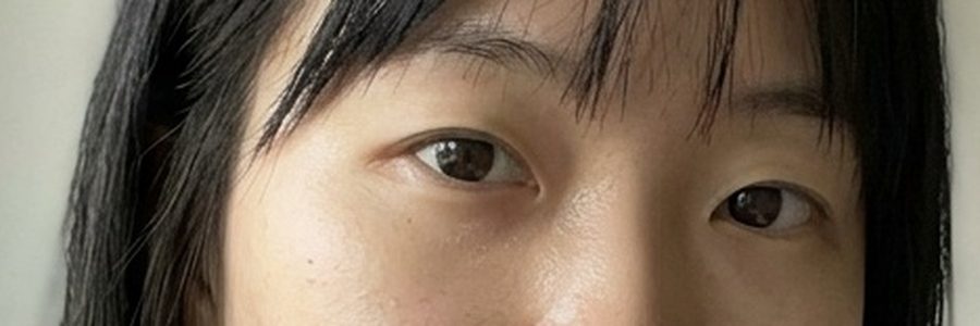 Monolid eyes, shown on one of our models